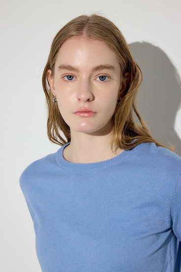 【SS先行アイテム】カシミヤミックスクルーネックニット 詳細画像