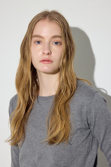 【SS先行アイテム】カシミヤミックスクルーネックニット 詳細画像