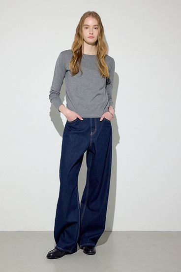 【SS先行アイテム】カシミヤミックスクルーネックニット 詳細画像