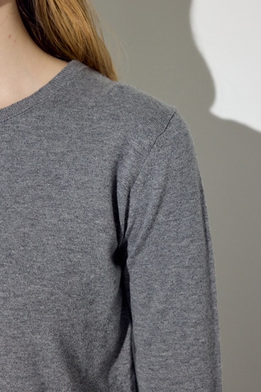 【SS先行アイテム】カシミヤミックスクルーネックニット 詳細画像