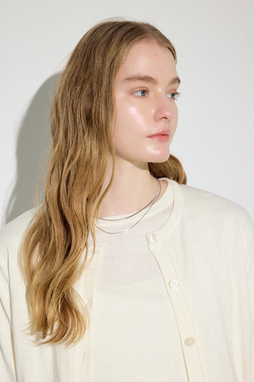 【SS先行アイテム】カシミヤミックスレイヤードニットカーディガン 詳細画像