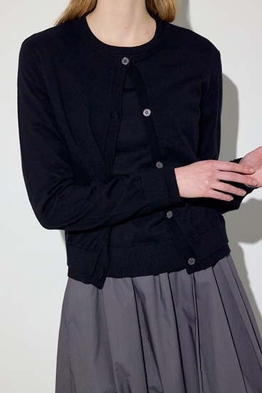 【SS先行アイテム】カシミヤミックスレイヤードニットカーディガン