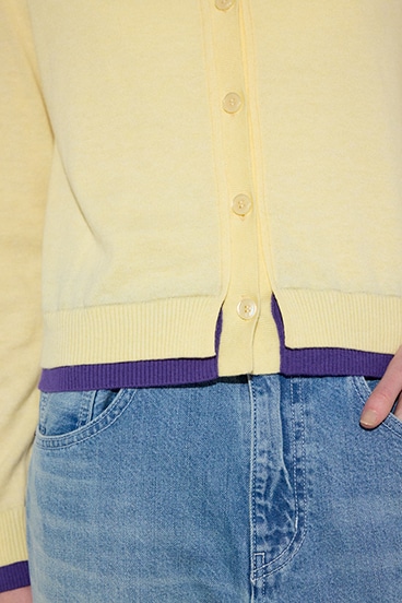 【SS先行アイテム】カシミヤミックスレイヤードニットカーディガン 詳細画像