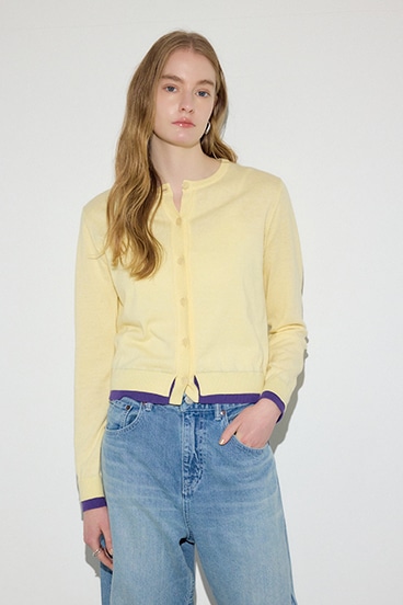 【SS先行アイテム】カシミヤミックスレイヤードニットカーディガン