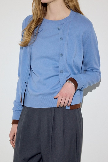 【SS先行アイテム】カシミヤミックスレイヤードニットカーディガン 詳細画像