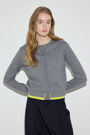 【SS先行アイテム】カシミヤミックスレイヤードニットカーディガン