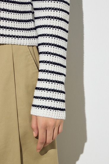 クルーネックツイードライクニットジャケット 詳細画像