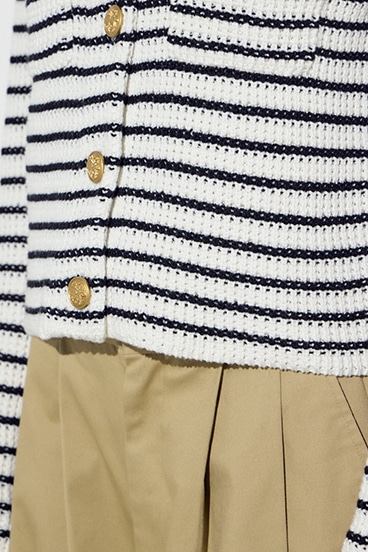 クルーネックツイードライクニットジャケット 詳細画像