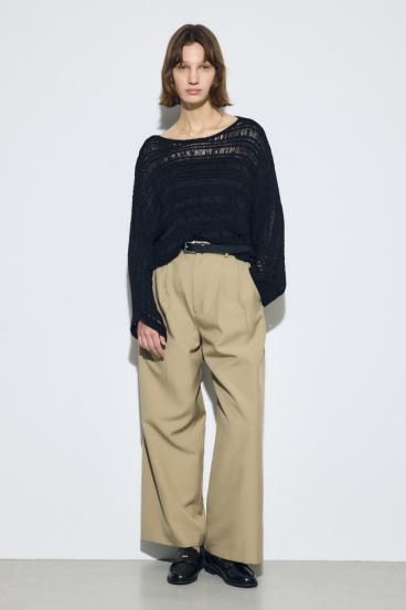 テープヤーンドルマンニットトップス 詳細画像