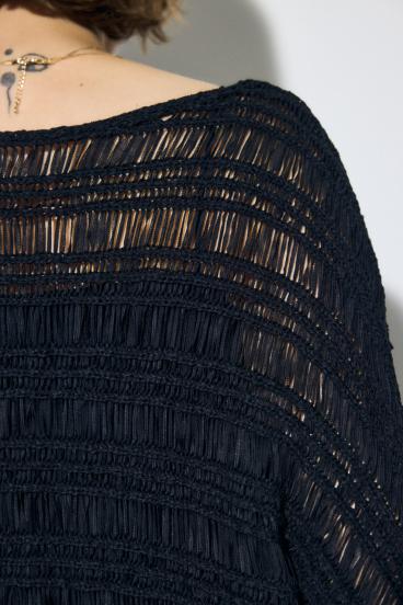 テープヤーンドルマンニットトップス 詳細画像