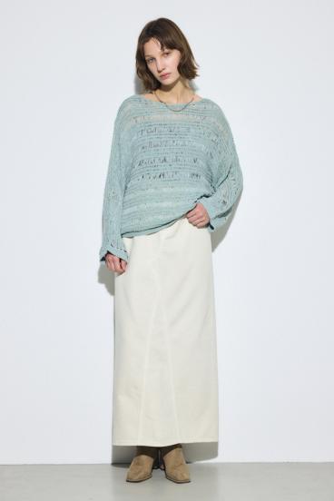 テープヤーンドルマンニットトップス 詳細画像