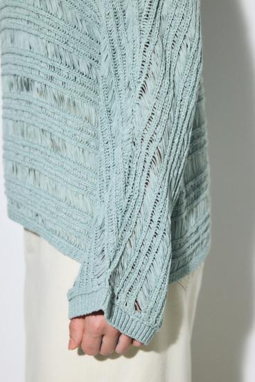 テープヤーンドルマンニットトップス 詳細画像