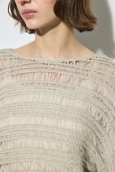 テープヤーンドルマンニットトップス 詳細画像