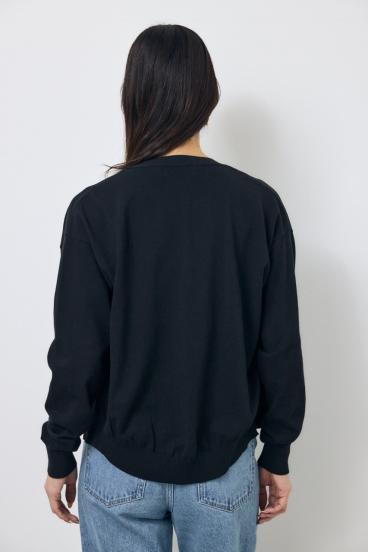 Vネックベーシックニットカーディガン 詳細画像