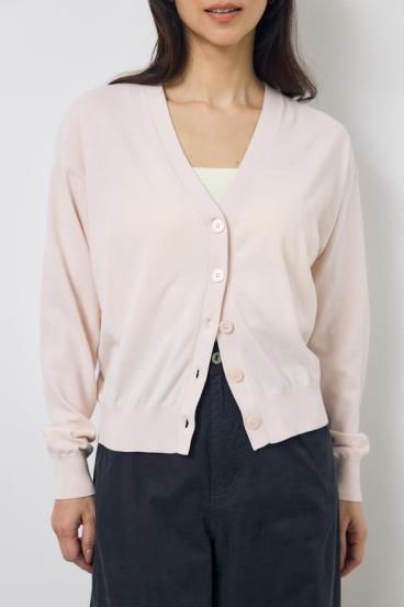 Vネックベーシックニットカーディガン 詳細画像
