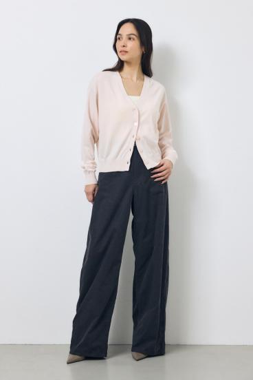 Vネックベーシックニットカーディガン 詳細画像