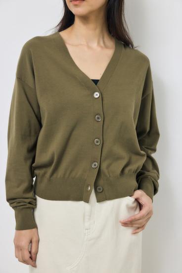 Vネックベーシックニットカーディガン