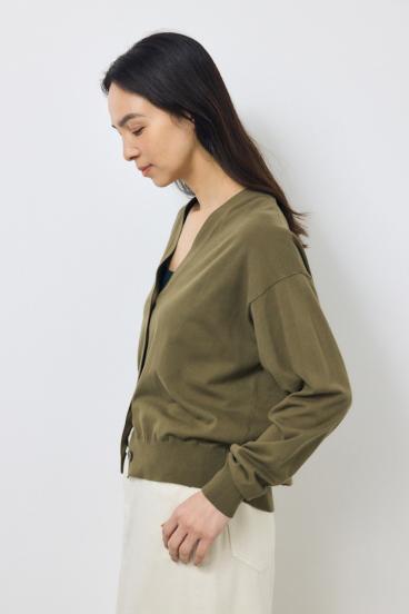 Vネックベーシックニットカーディガン 詳細画像