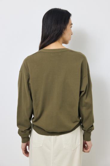 Vネックベーシックニットカーディガン 詳細画像