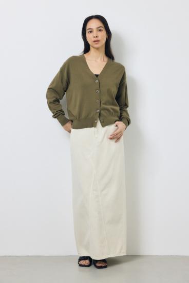 Vネックベーシックニットカーディガン 詳細画像