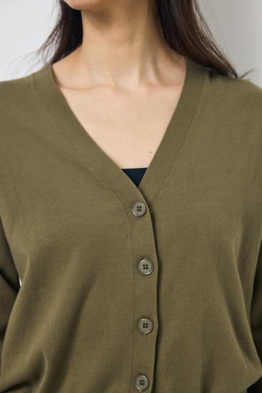 Vネックベーシックニットカーディガン 詳細画像