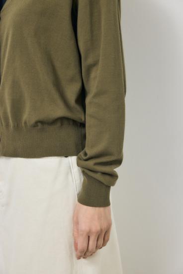 Vネックベーシックニットカーディガン 詳細画像