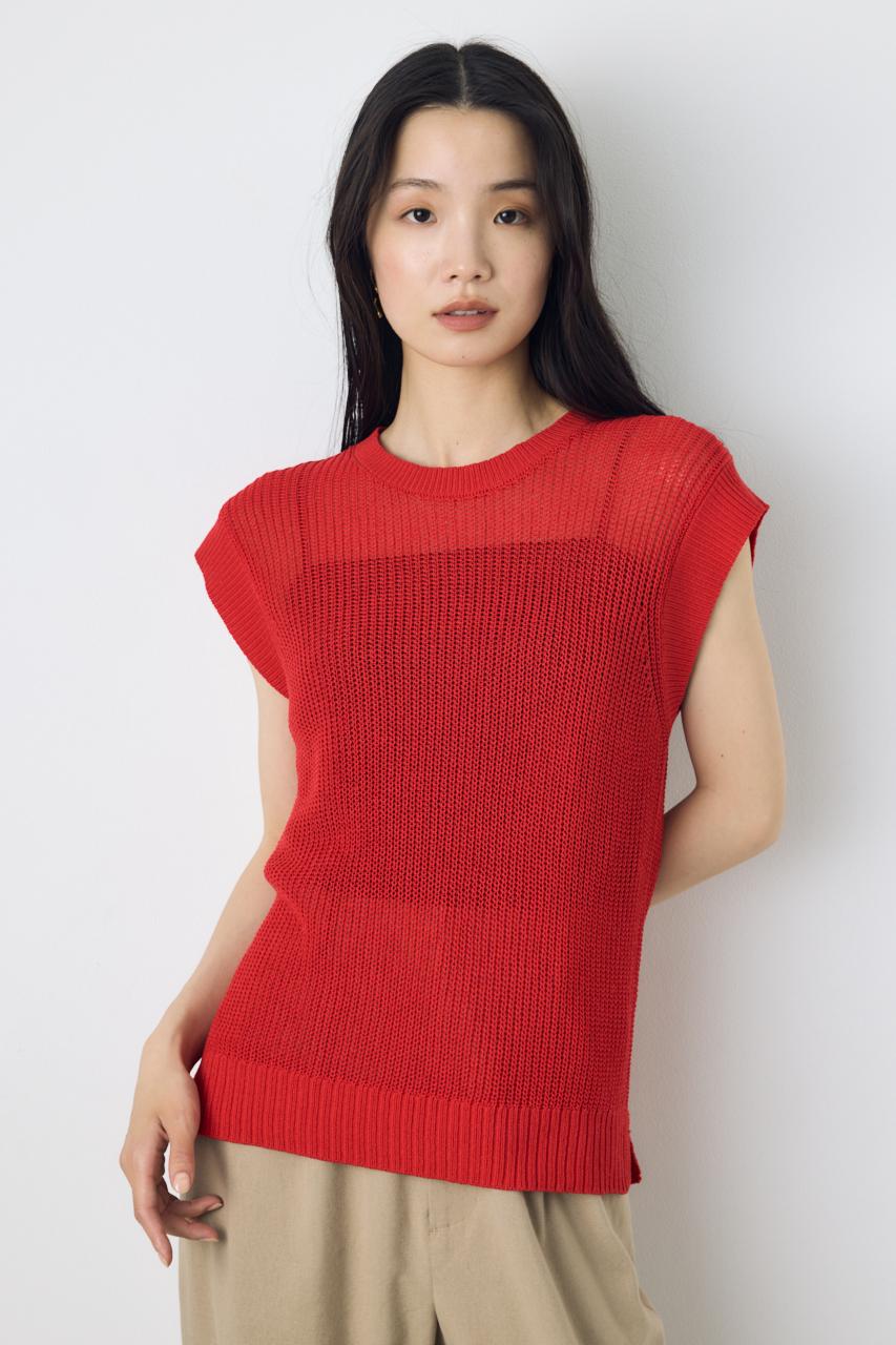 畔編みノースリーブニットトップス｜WOMEN｜250JSR70-3821｜AZUL BY