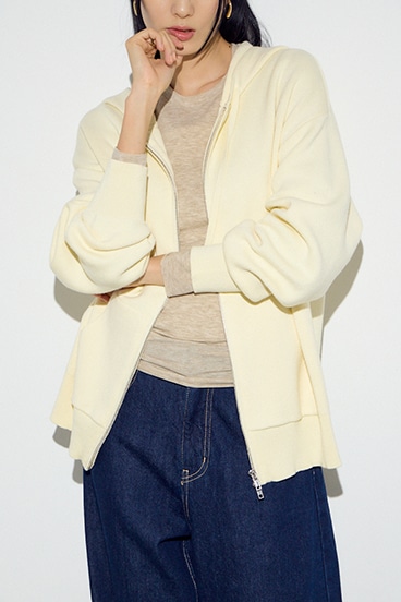 Wジップニットフーディー