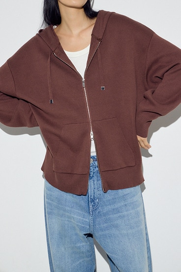 Wジップニットフーディー