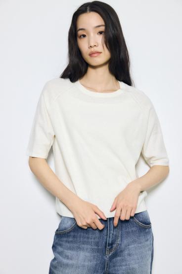 カシミヤミックスハーフスリーブニット 詳細画像