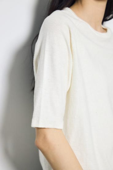 カシミヤミックスハーフスリーブニット 詳細画像