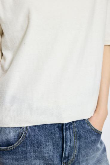 カシミヤミックスハーフスリーブニット 詳細画像