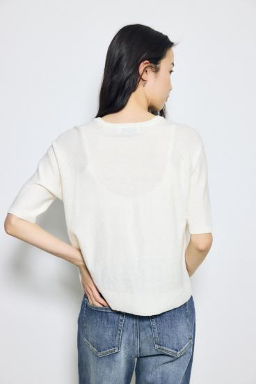 カシミヤミックスハーフスリーブニット 詳細画像