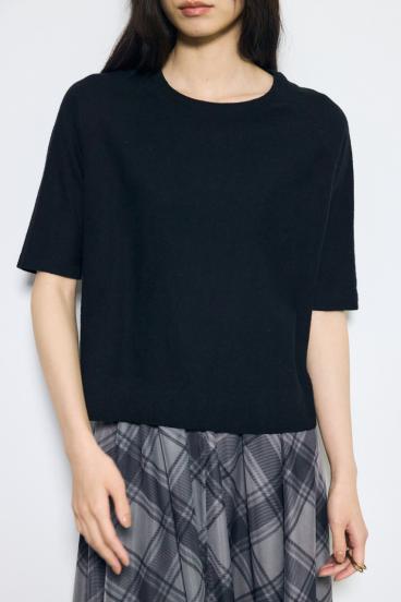 カシミヤミックスハーフスリーブニット