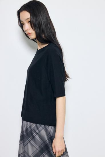 カシミヤミックスハーフスリーブニット 詳細画像