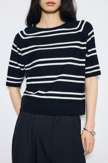 カシミヤミックスハーフスリーブニット