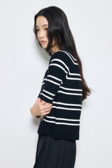 カシミヤミックスハーフスリーブニット 詳細画像