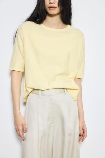 カシミヤミックスハーフスリーブニット