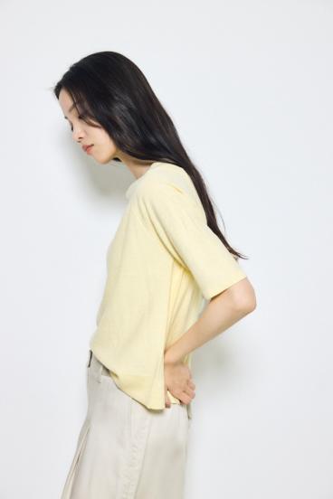 カシミヤミックスハーフスリーブニット 詳細画像