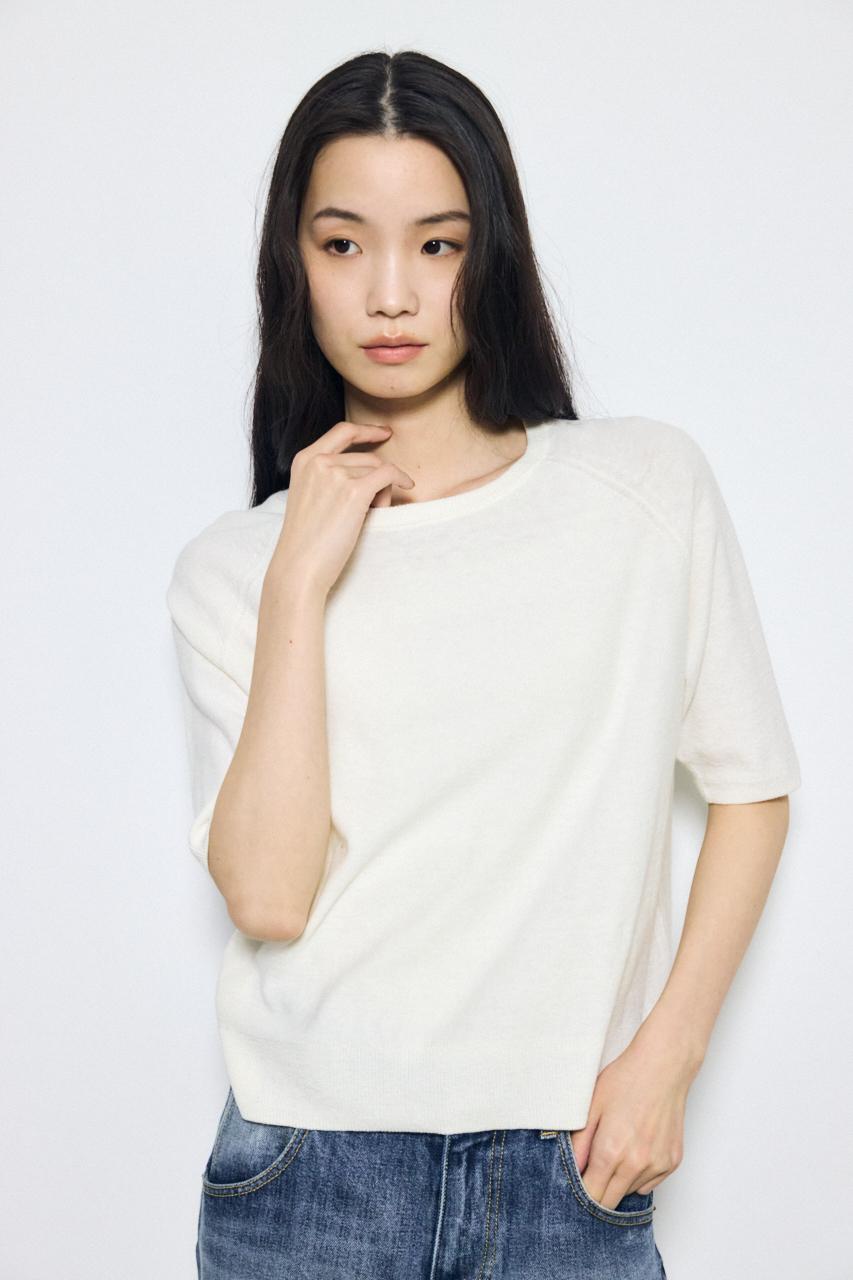 カシミヤミックスハーフスリーブニット