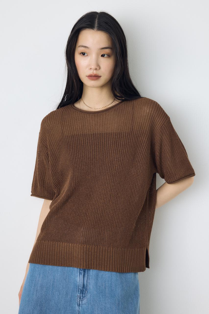 畔編み半袖ニットトップス|WOMEN|250JSR70-6341|AZUL BY MOUSSY 畔編み半袖ニットトップス|WOMEN|250JSR70-6341|AZUL BY MOUSSY