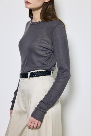 シアー素材ロングTシャツ 詳細画像