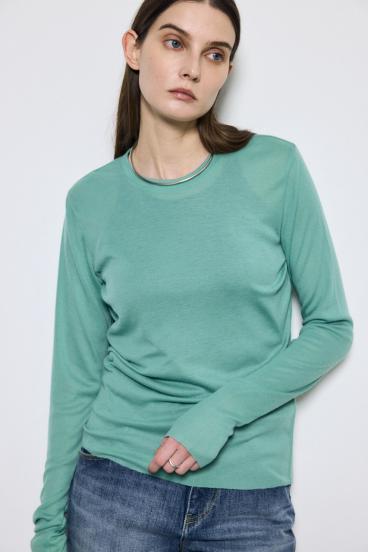 シアー素材ロングTシャツ