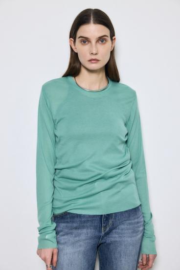 シアー素材ロングTシャツ