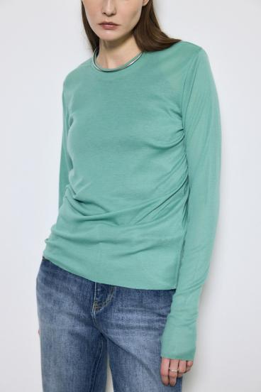 シアー素材ロングTシャツ 詳細画像