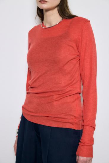 シアー素材ロングTシャツ