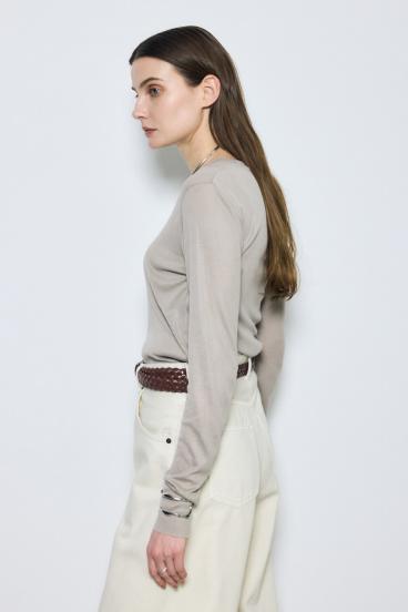 シアー素材ロングTシャツ 詳細画像