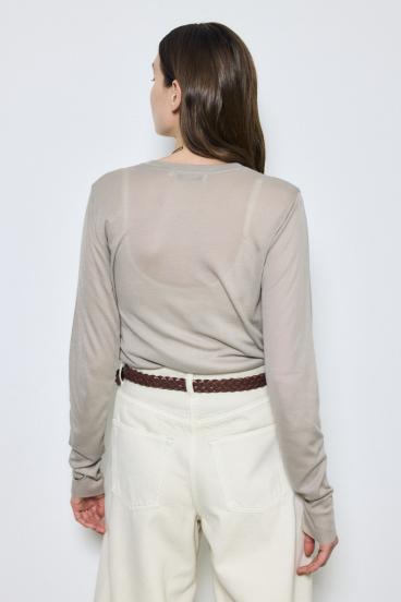 シアー素材ロングTシャツ 詳細画像