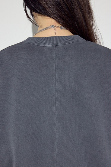 ピグメント起毛裏毛クルーネックトップス 詳細画像