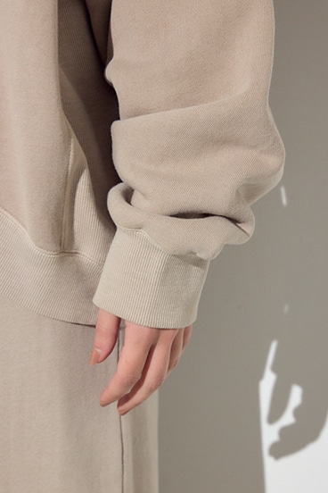 ピグメント起毛裏毛クルーネックトップス 詳細画像